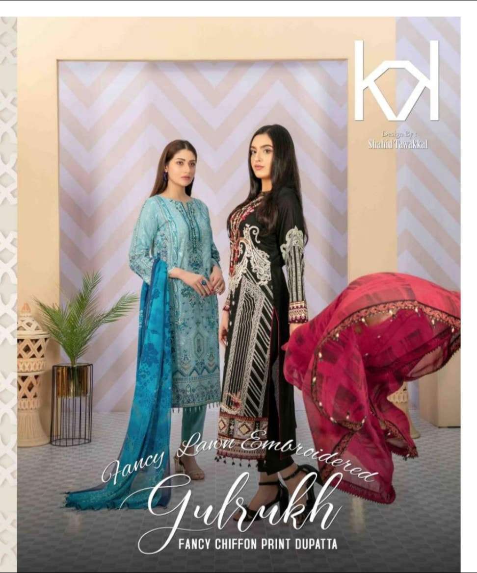 TAWAKKAL Gulrukh Embroidered Fancy Lawn Collection 2022
